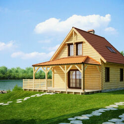 Пазл: Домик у реки