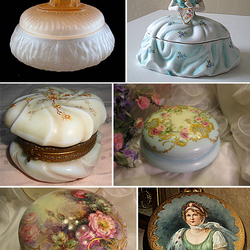 Пазл: Антикварные пудренницы