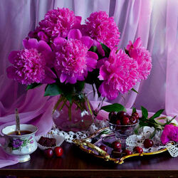 Пазл: Букет пионов