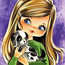 Пазл: Детские винтажные открыточки