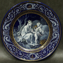 Пазл: Севрский фарфор.Расписная  тарелка