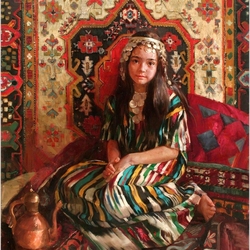Пазл: Девочка на персидских коврах