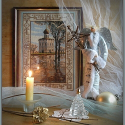 Пазл: Рождественский натюрморт с вышивкой