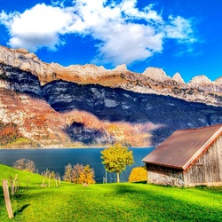 Пазл: Деревушка у реки