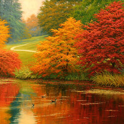 Пазл: Осенний пруд