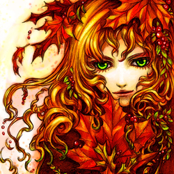 Пазл: Девушка-осень