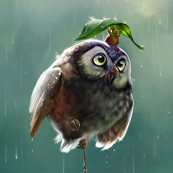 Пазл: Совенок и мышонок