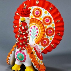 Пазл: Индюк. Дымковская игрушка.