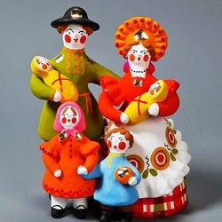 Пазл: Многодетное семейство Дымковская игрушка