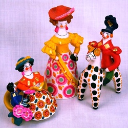 Пазл: Сватовство. Дымковская игрушка