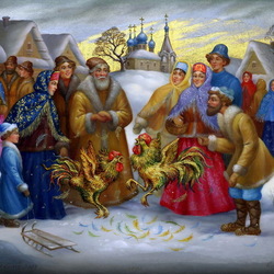 Пазл: Петушиный бой