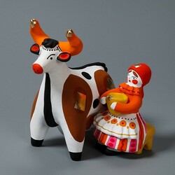 Пазл: Доярушка. Дымковская игрушка