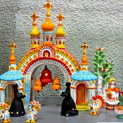 Пазл: Пасхальная звонница. Дымковская игрушка