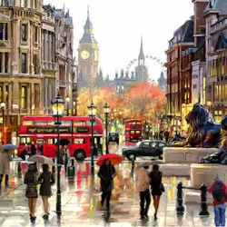 Пазл: Дождь в Лондоне