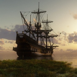 Пазл: Парусник в бухте