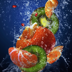 Пазл: Фруктовые брызги