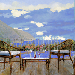Пазл: Балкон с видом на озеро