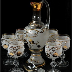 Пазл: Набор для вина из Богемского стекла