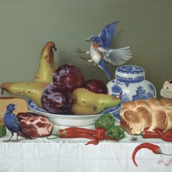 Пазл: Натюрморт с птицами