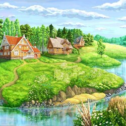 Пазл: Деревенский пейзаж
