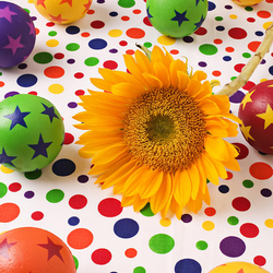 Пазл: Подсолнух и разноцветные шарики