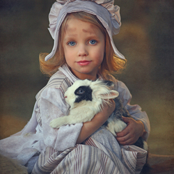 Пазл: Девочка с кроликом