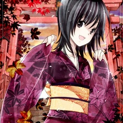 Пазл: Девочка в кимоно