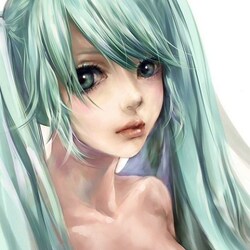 Пазл: Девушка с зелеными волосами