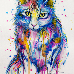 Пазл: Цветной кот