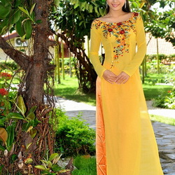 Пазл: Девушка во вьетнамском костюме