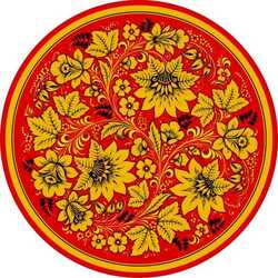 Пазл: Хохломская роспись на тарелках