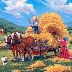 Пазл: Уборка сена