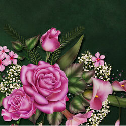 Пазл: Розовая цветочная композиция