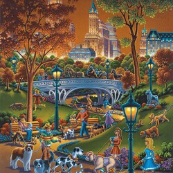 Пазл: Прогулка с собаками