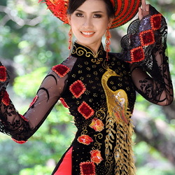 Пазл: Девушка во вьетнамском костюме