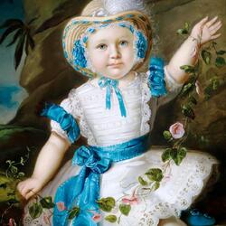 Пазл: Портрет девочки в голубом