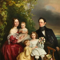 Пазл: Портрет Фердинанда Бергмюллера и его семьи