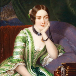 Пазл: Портрет молодой женщины в зелёном платье