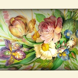 Пазл: Букет с тюльпанами