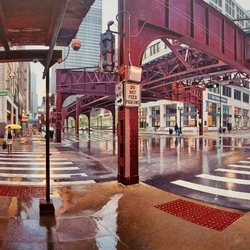 Пазл: Чикаго под дождем