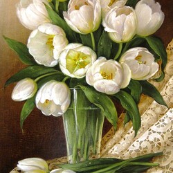 Пазл: Белые тюльпаны