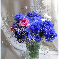 Пазл: Васильковый букет