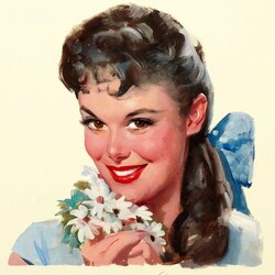 Пазл: Девушка с цветами