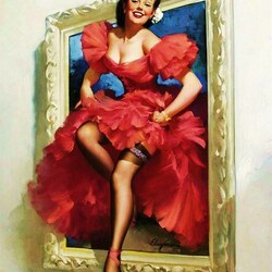 Пазл: Девушка в красном