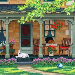 Пазл: Кошка на окошке