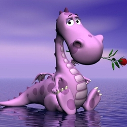 Пазл: Лиловый Дракоша