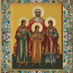Пазл: Икона Святые мученицы Вера, Надежда, Любовь и София