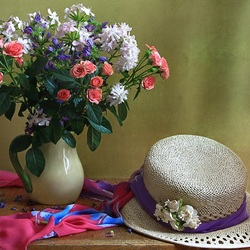 Пазл: Букет с миниатюрными розами