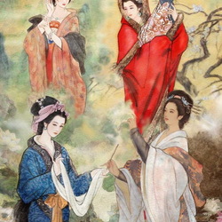 Пазл: Четыре богини,спустившиеся с неба