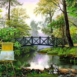 Пазл: Мостик в парке